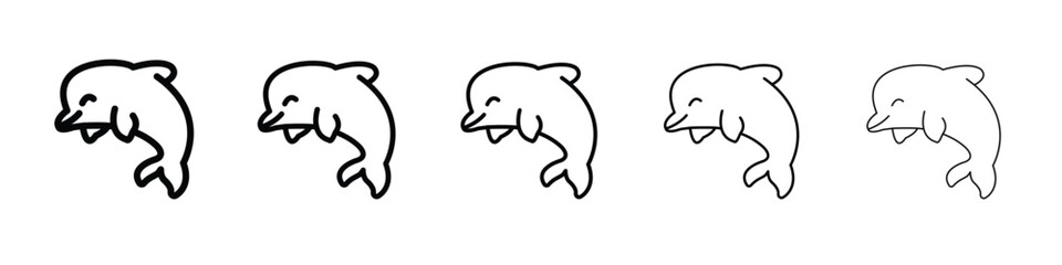 Dolphin icon Symbol concept for web design.simple line vector icon. logo illustration.