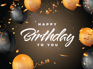 Happy birthday background design with realistic balloons vector file.