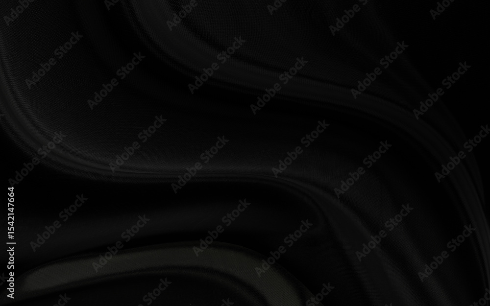 Poster Black gray satin dark fabric texture luxurious shiny that is abstract silk cloth background with patterns soft waves blur beautiful.