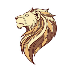 Obraz premium Stylized Lion Head Logo Vector Art