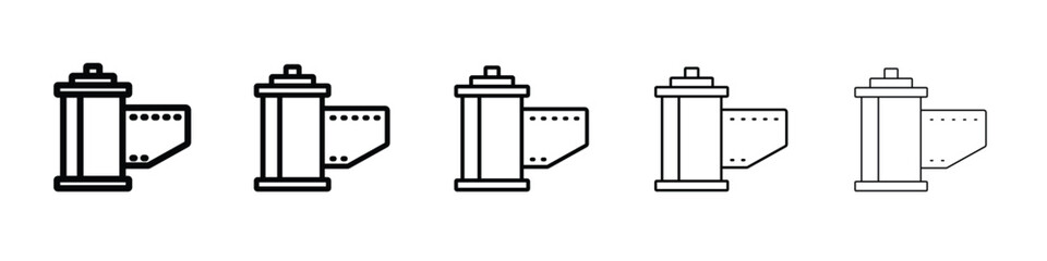 Fototapeta premium Film canister icon Symbol concept for web design.simple line vector icon. logo illustration.