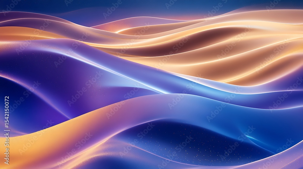 Aufkleber abstract colorful wavy background with smooth flowing shapes and vibrant gradient lighting