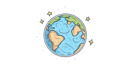 Planet earth in space with transparent background