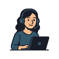 Customer support young woman with headset smiling operator girl working in office for helpdesk call center online service client assistance professional support team and friendly customer care service