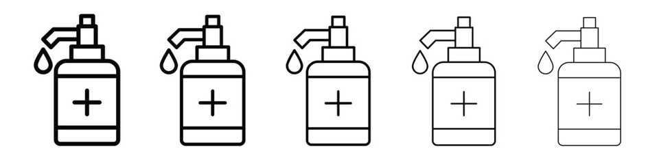 Obraz premium Hand sanitizer icon Symbol concept for web design.simple line vector icon. logo illustration.