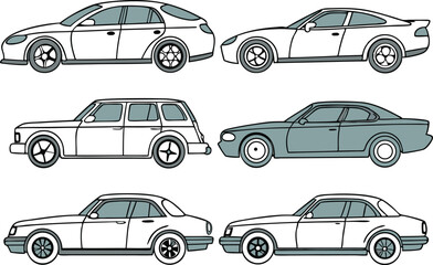 Car Clipart Set for Automotive Designs. Colorful Car Clipart Collection for Print. Car Clipart Bundle for Kids and Projects. Creative Car Clipart Set for Designers. Cartoon Car Clipart Set for Crafts