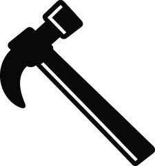 Black and White Outline of Rubber Mallet Tool Used for Construction Tasks