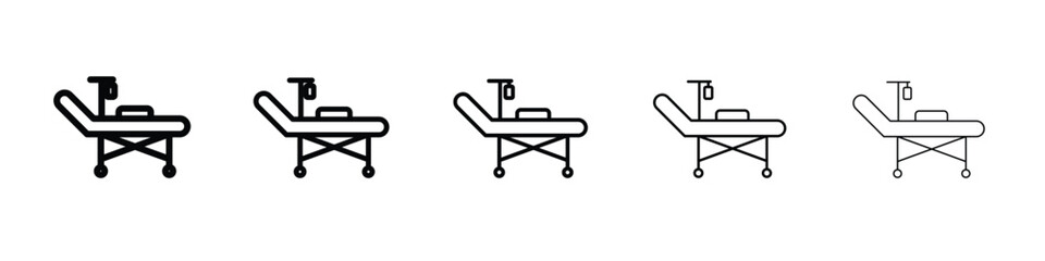 Fototapeta premium Hospital bed icon Symbol concept for web design.simple line vector icon. logo illustration.