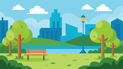 city park landscape with trees