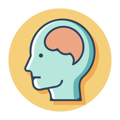 Human Brain Icon Design for Medical and Educational Purposes Displayed