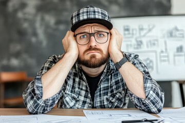 Frustrated Designer Contemplating Difficult Project Challenges