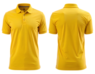 Minimal Yellow Polo Tee Template Double View, Transparent PNG