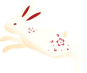 Mid moon Festival rabbit with paper cut style