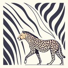 vector illustration of a leopard