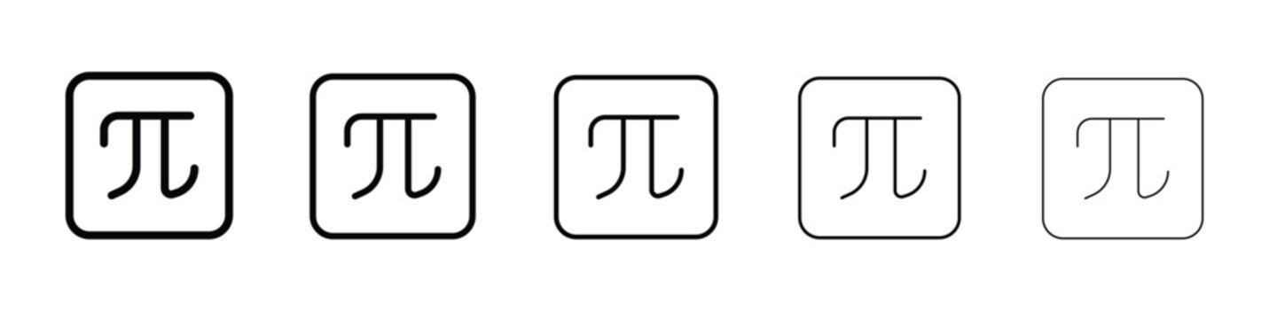 Pi icon Symbol concept for web design.simple line vector icon. logo illustration.