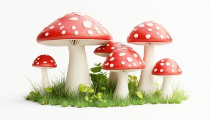 Tiny Toxic Fungi: A Collection Of Psychedelic Toadstool Mushrooms Containing The Substance Psilocybin.