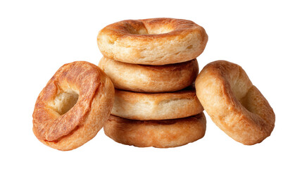 Bagel isolated on transparent background with golden crust and soft texture
