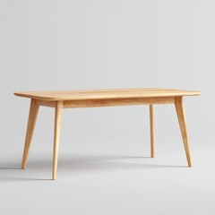 Modern Light Wood Dining Table Rectangular Design Minimalist Style Home Furniture