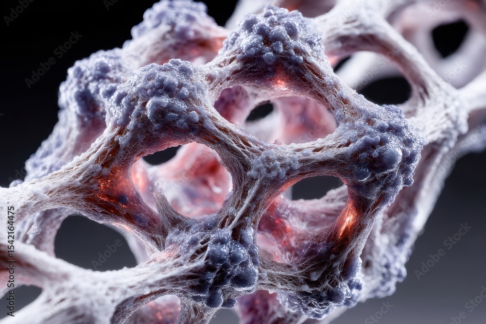 Poster microscopic view of intricate cellular structure showcasing natural patterns and textures