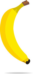 Banana clipart icon vector design with shadow effect and white background