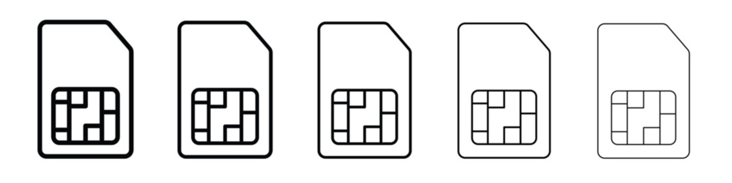 Sim card icon Symbol concept for web design.simple line vector icon. logo illustration.