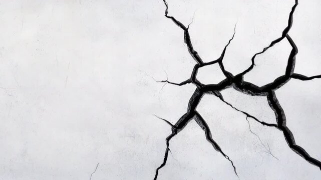 Cracked Wall Texture with Fine Lines and Patterns, Close-Up View of Structural Damage and Weathering in Concrete Surface transparent background png
