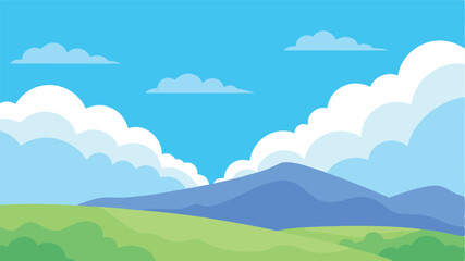 landscape with mountains and blue sky