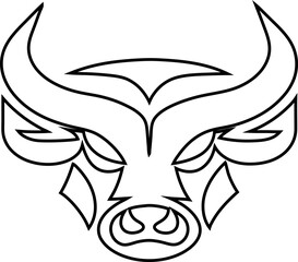 bull head line vector icon
