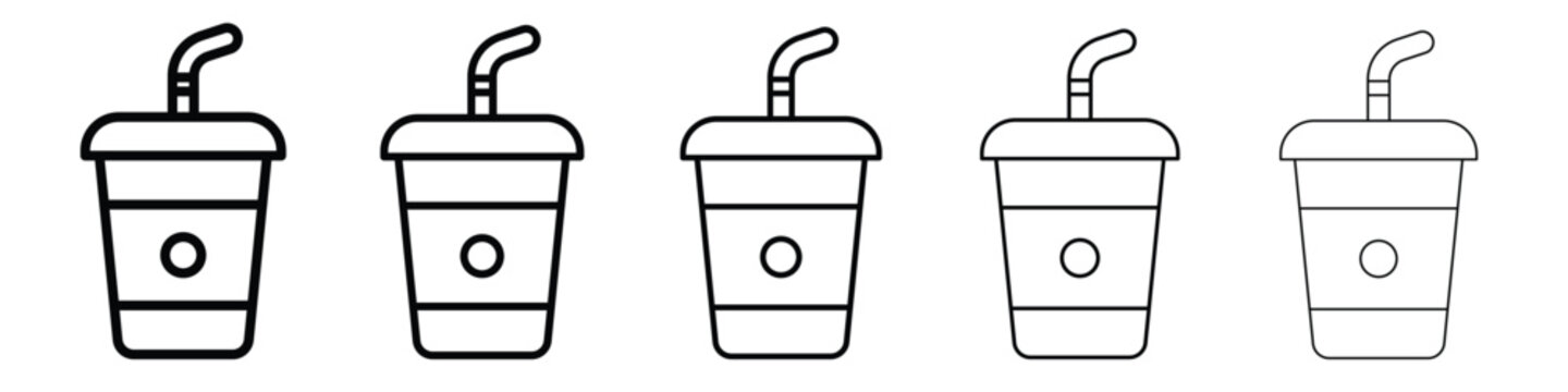 Swoosh Cup icon Symbol concept for web design.simple line vector icon. logo illustration.