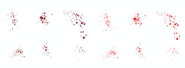 Set of dripping blood splash background
