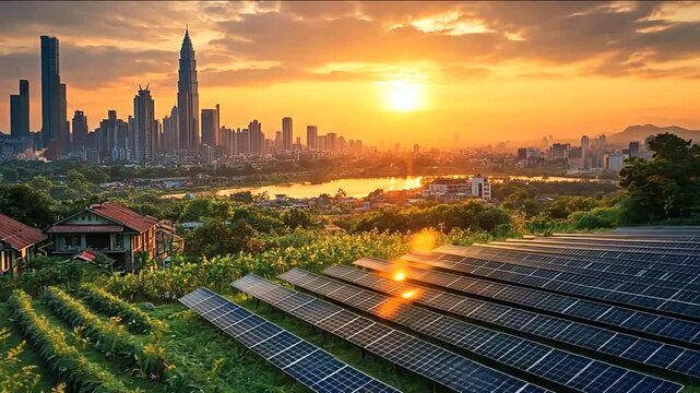 Sustainable energy powers golden citys skyline