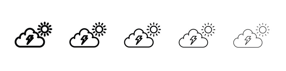 Thunderstorm icon Symbol concept for web design.simple line vector icon. logo illustration.