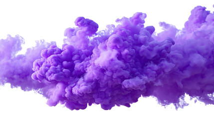 Fototapeta premium swirl of vibrant purple smoke isolated on white background