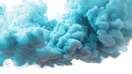 Abstract blue smoke isolated on white background