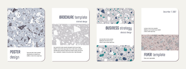 School diary cover design. Terrazzo abstract
