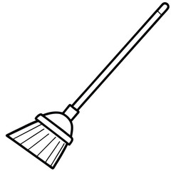 Line Art of a Broom and Dustpan