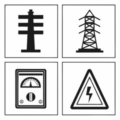 set of vector icons of electricity