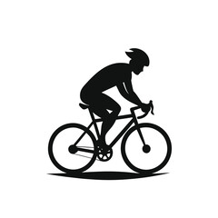 Cyclist Silhouette Uphill Climb - Active Sport, Endurance & Determination Icon
