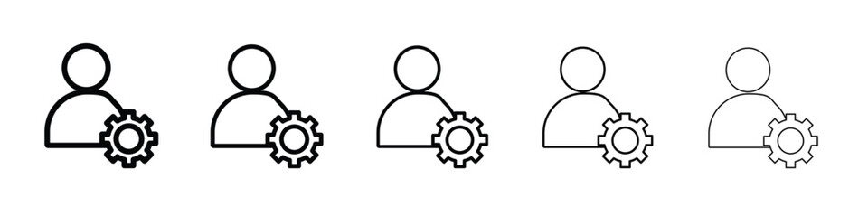 User gear icon Symbol concept for web design.simple line vector icon. logo illustration.