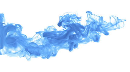 Abstract blue smoke design isolated on white background