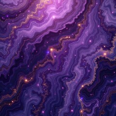 Vibrant purple geode-inspired texture with swirling layers, glowing highlights, and golden accents, blending cosmic and crystalline aesthetics. Generative, AI,