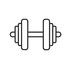 Simple Dumbbell Line Art Icon 