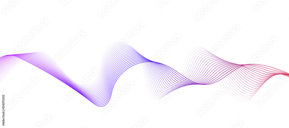 Poster abstract pink, wave lines on transparent background. abstract soft wave lines dynamic flowing pink l