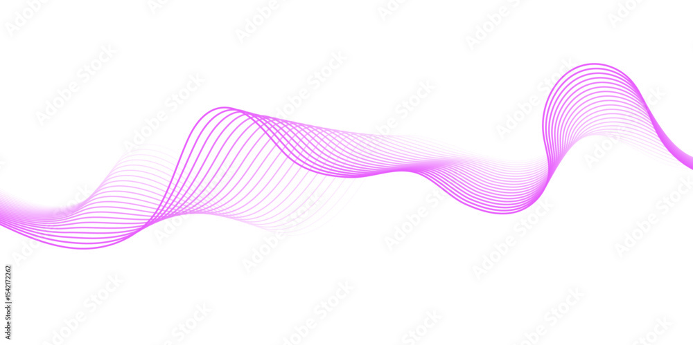 Poster abstract pink, wave lines on transparent background. abstract soft wave lines dynamic flowing pink l