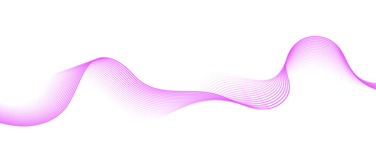 Abstract pink, wave lines on transparent background. Abstract soft wave lines dynamic flowing pink light isolated background.