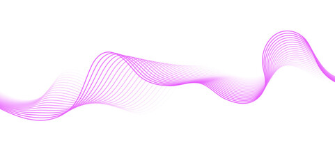 Abstract pink, wave lines on transparent background. Abstract soft wave lines dynamic flowing pink light isolated background.