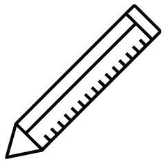 Fototapeta premium Minimal Line Drawing of a Pencil and Ruler