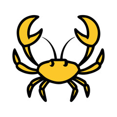 Crab silhouette vector illustration logo sticker