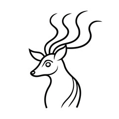Stylized line art deer head profile