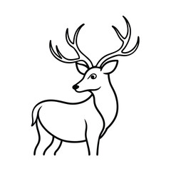 Line art illustration of a majestic deer